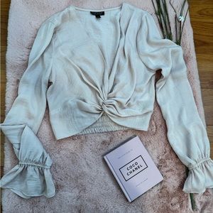 Topshop Pink Longsleeve Blouse Size 4